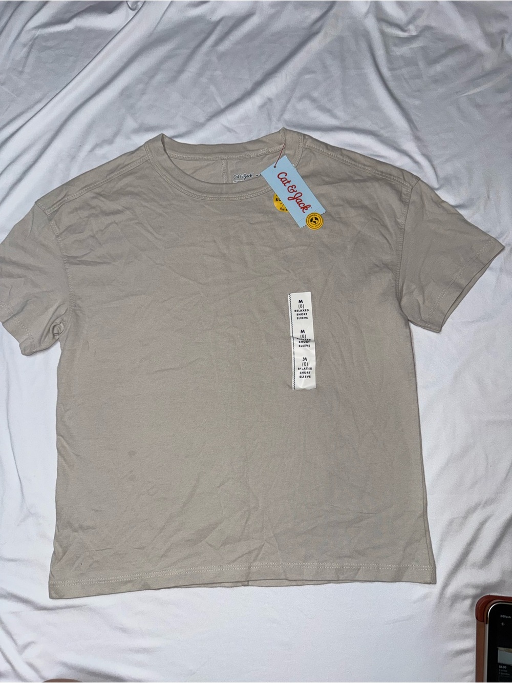 Cat & Jack Men's Short-Sleeve Crewneck T-Shirt in Light Beige